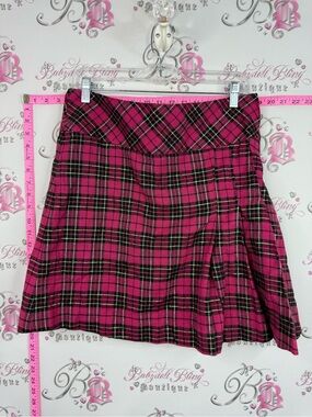 Abacus skort skirt Fuchsia Plaid Mini Skirt with Flared Hem